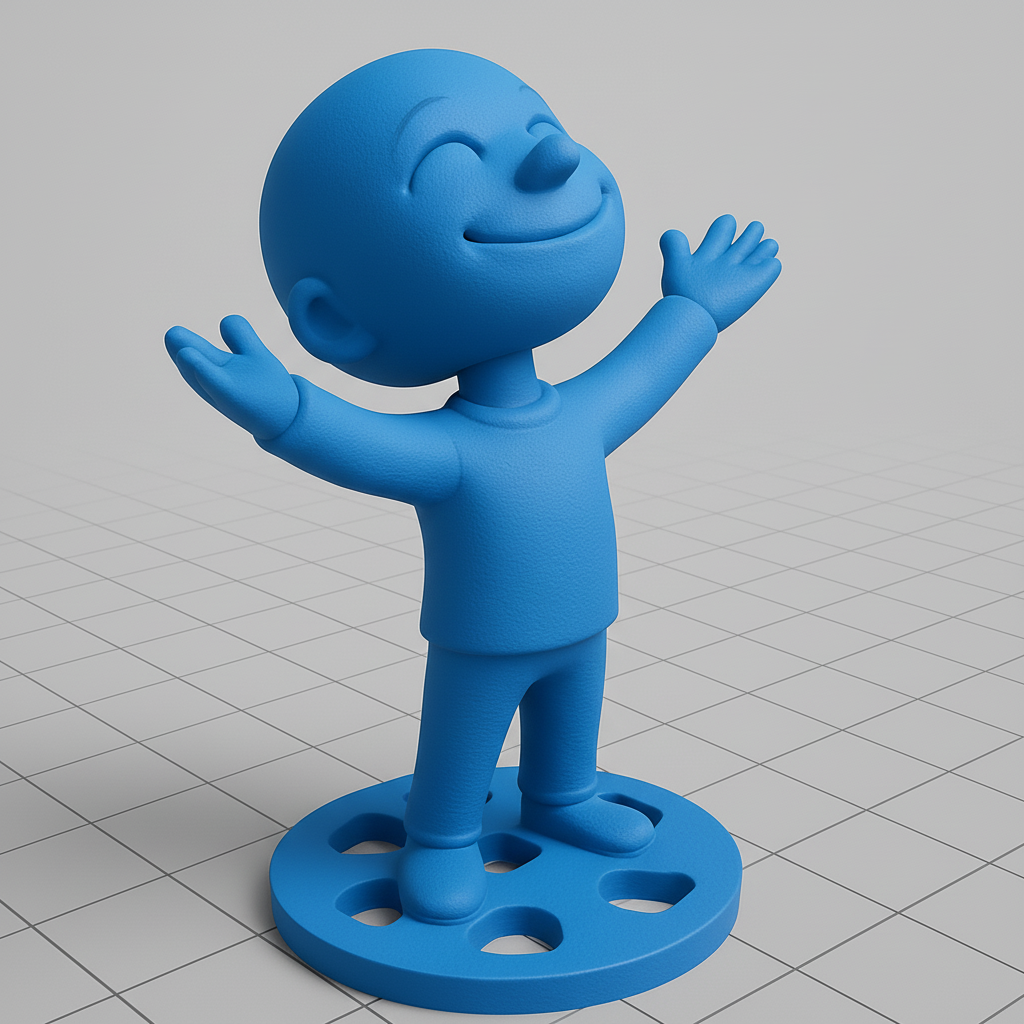 face anatomy 3d model-create 3d face model from photo_Smiling Open Arms Figurine - Spreading Joy & Positivity