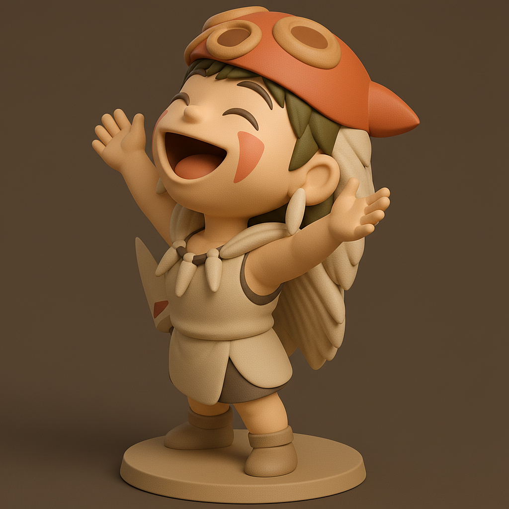 silhouette 3d printer maker-3d portrait printing_Joyful Adventurer Figurine