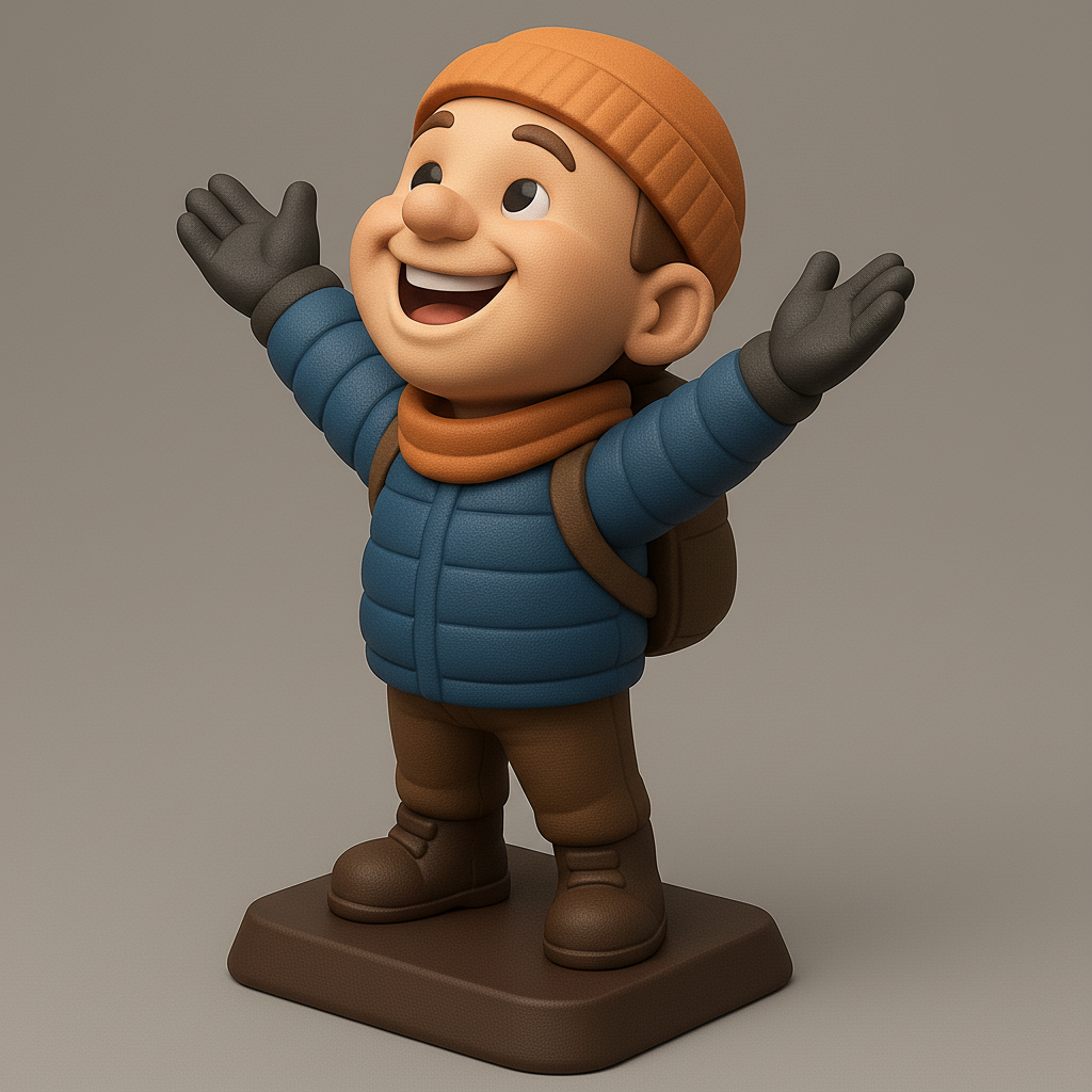 face anatomy 3d model-create 3d face model from photo_Joyful Adventurer Figurine