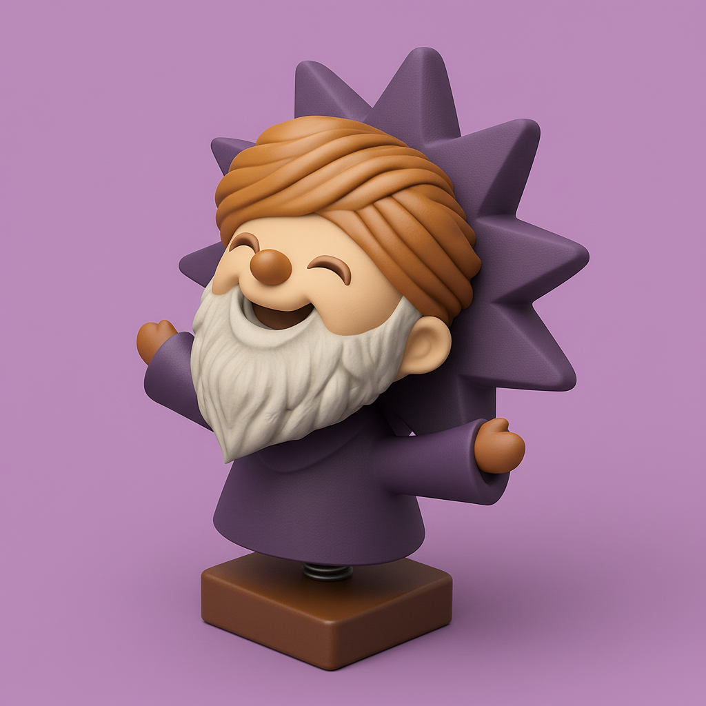 silhouette 3d printer maker-3d portrait printing_Cheerful Wise Man Figurine for 3D Printing