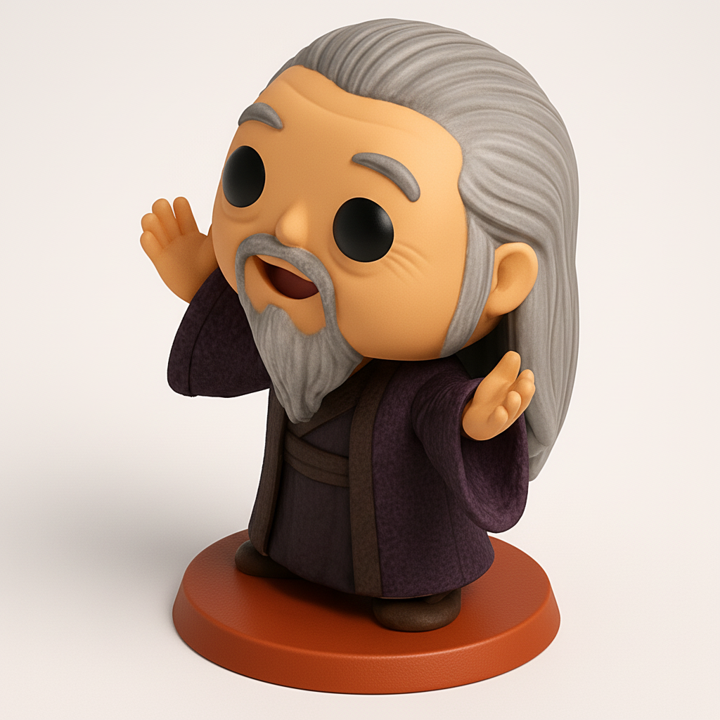 face anatomy 3d model-create 3d face model from photo_Wise Grand Master Funko Pop Style 3D Print