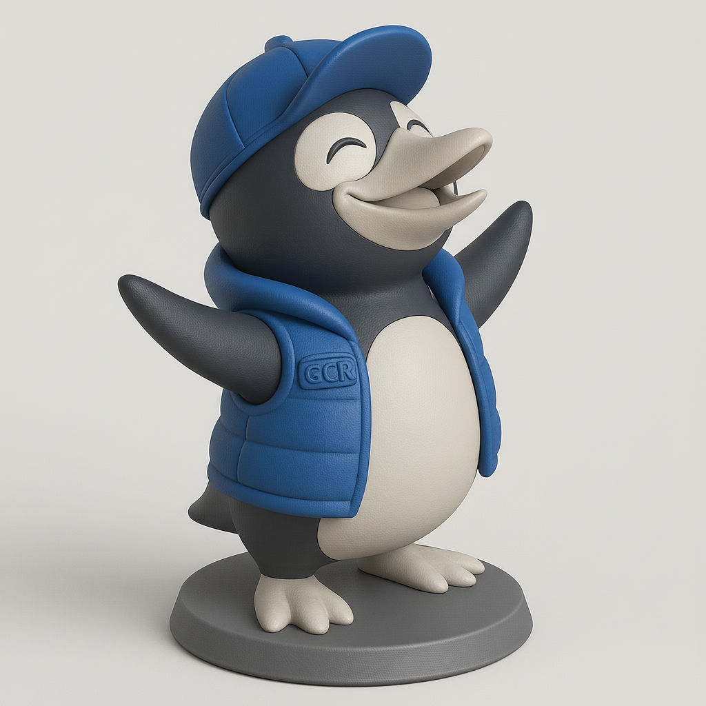 silhouette 3d printer maker-3d portrait printing_Pengu Figurine