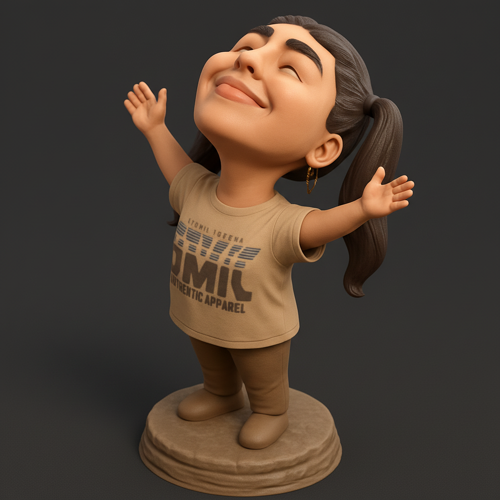 face to 3d model ai-3D portrait printing from photo_Happy Vibes Figurine - Perfect Desk Companion