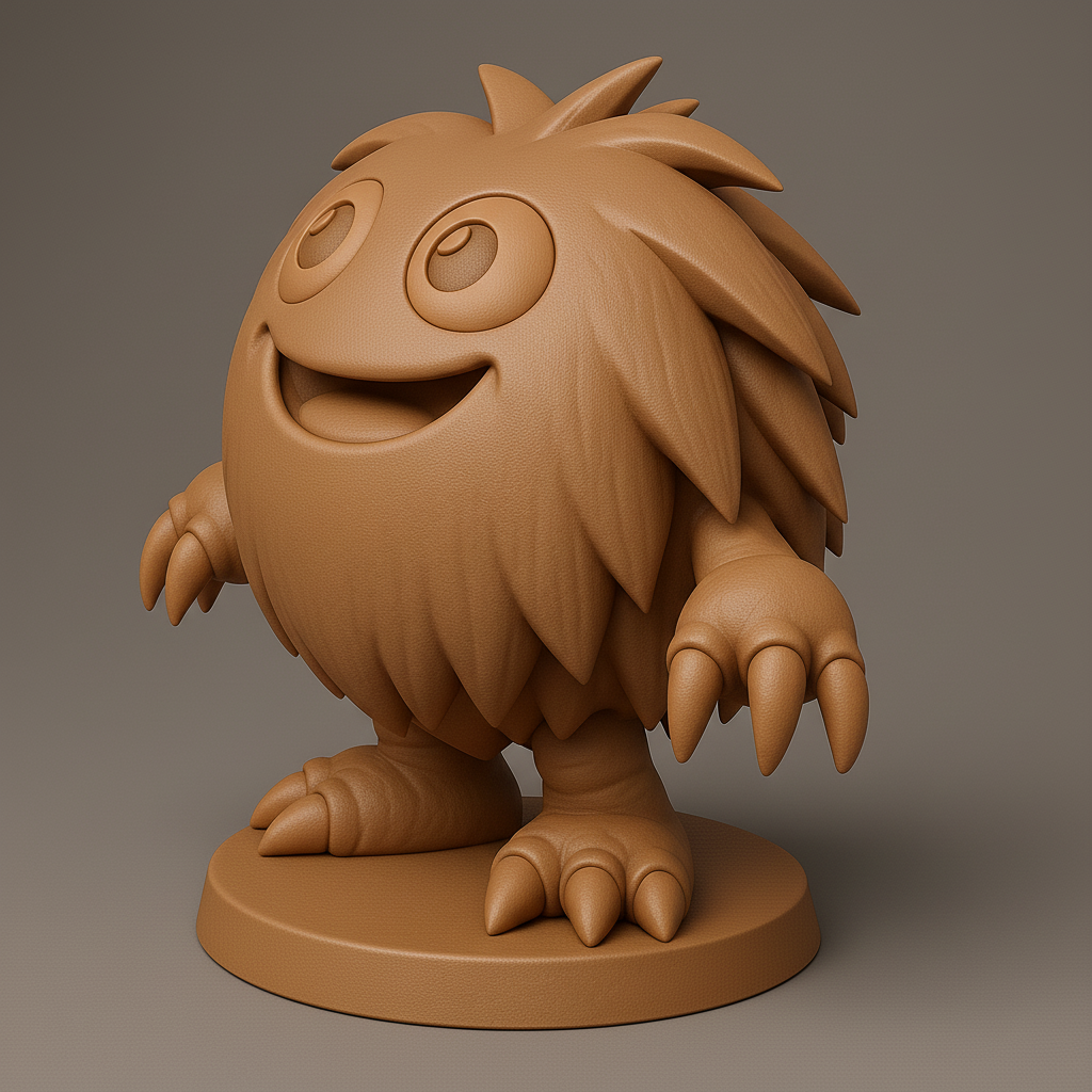 face anatomy 3d model-create 3d face model from photo_Playful Furry Monster Figurine