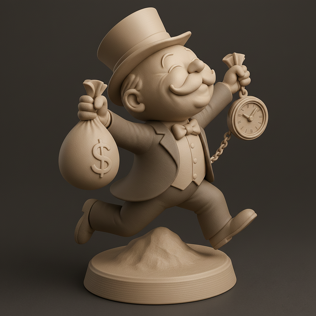 silhouette 3d printer maker-3d portrait printing_Joyful Tycoon Figurine