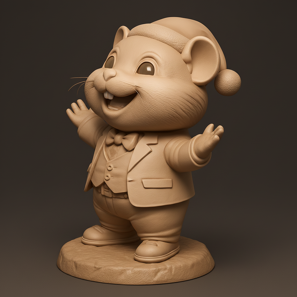face anatomy 3d model-create 3d face model from photo_Jolly Festive Mouse: Perfect Holiday Desk Pal!