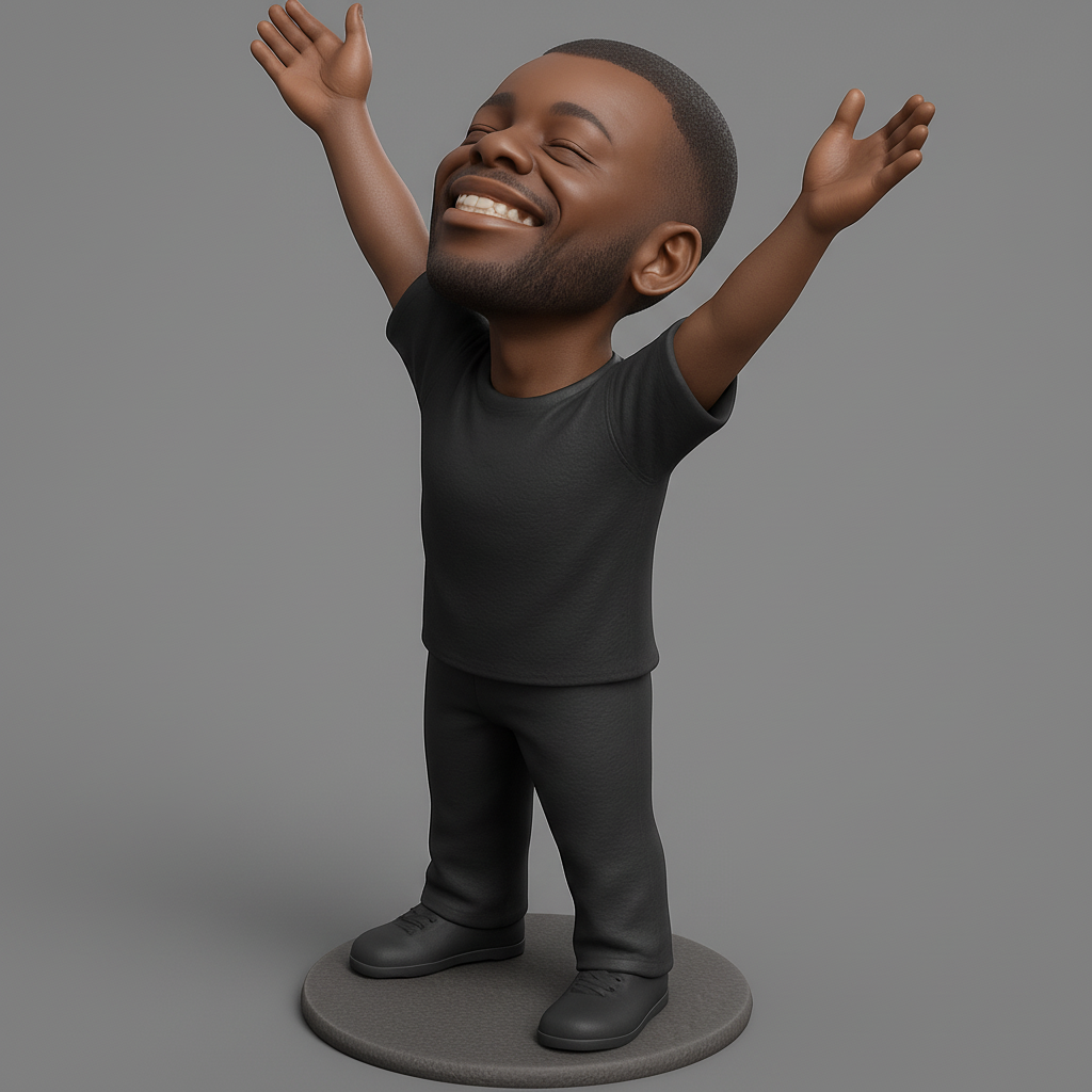 face anatomy 3d model-create 3d face model from photo_Uplifting Joyful Man Figurine