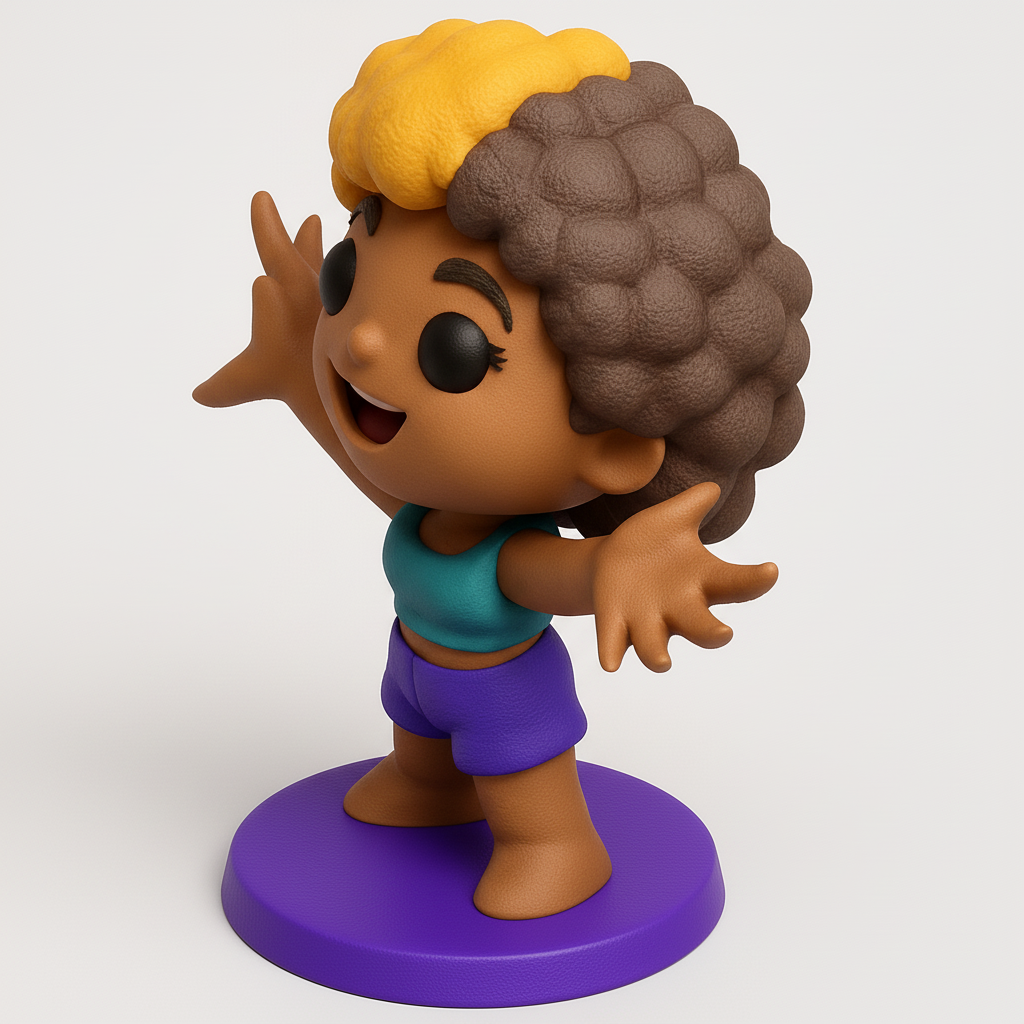 face to 3d model ai-3D portrait printing from photo_Vibrant Joy Chibi Figurine - Fun & Easy Print!