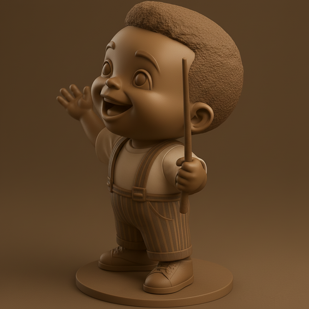 face anatomy 3d model-create 3d face model from photo_Cheerful Storyteller Boy Figurine - Fun 3D Print!