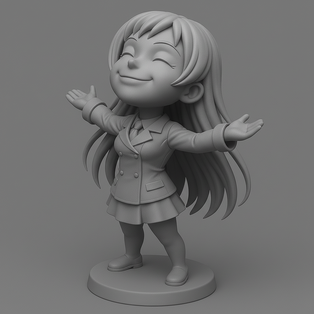 face anatomy 3d model-create 3d face model from photo_Joyful Character Figurine for 3D Printing