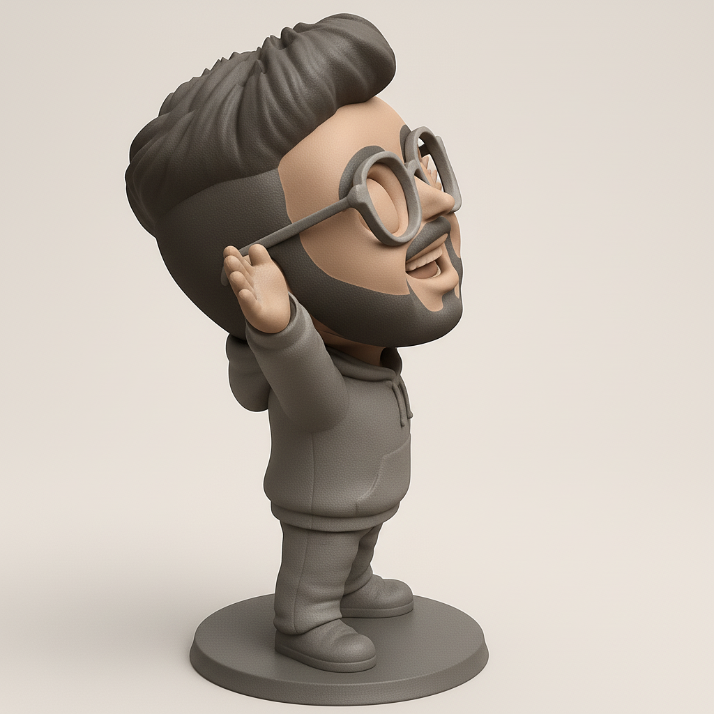 face to 3d model ai-3D portrait printing from photo_Happy Hugger Figurine: Spread Joy & Positivity