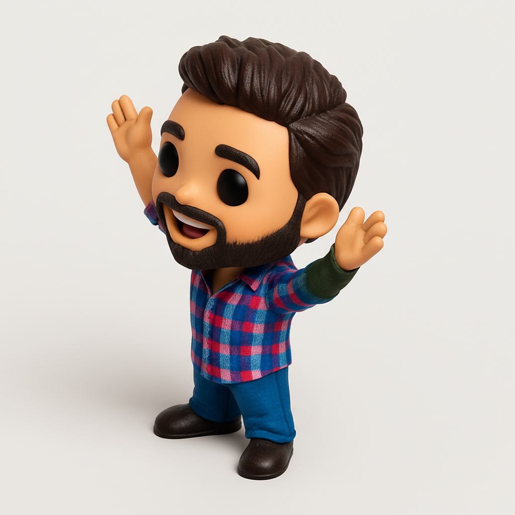 face to 3d model ai-3D portrait printing from photo_Expressive Bearded Funko-Style Figurine - Print Your Own!
