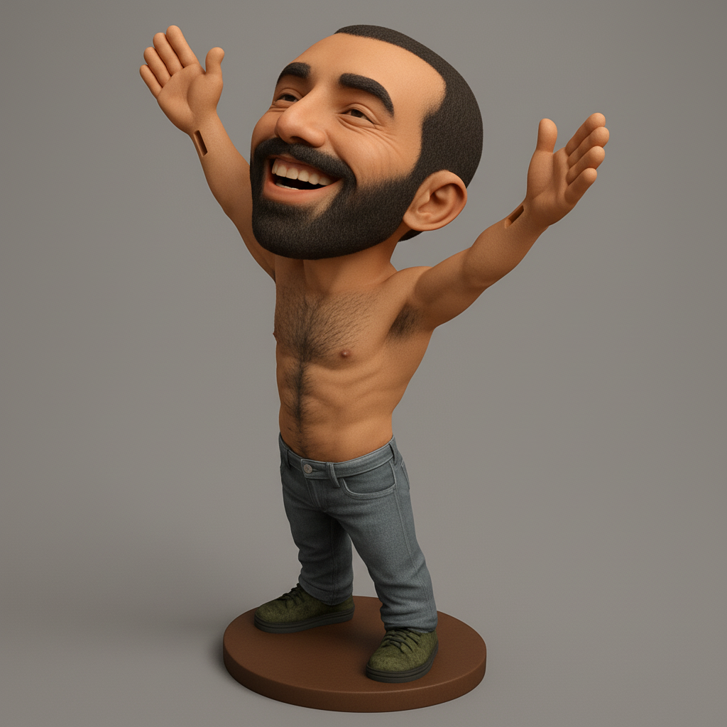 face anatomy 3d model-create 3d face model from photo_Joyful Victory Pose Collectible Figurine