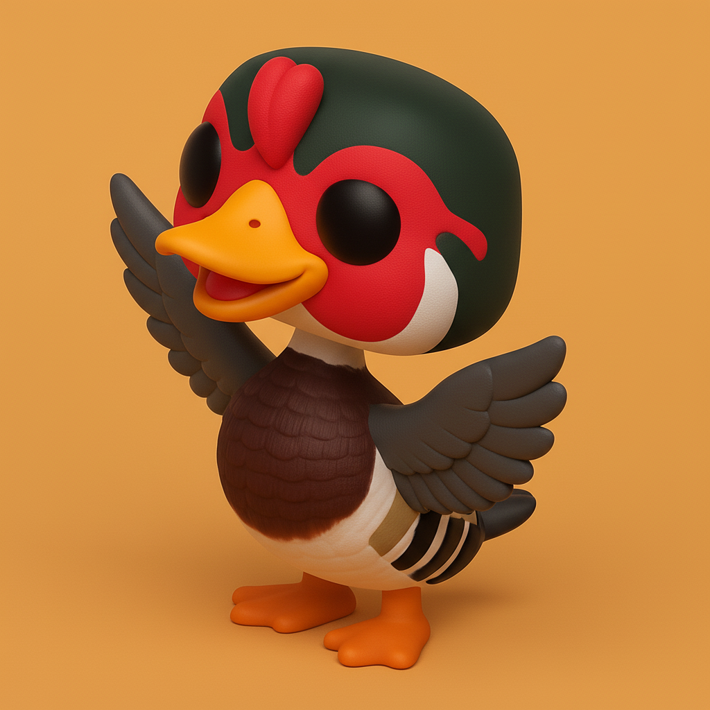 face anatomy 3d model-create 3d face model from photo_Charming Mandarin Duck Funko-Style Collectible
