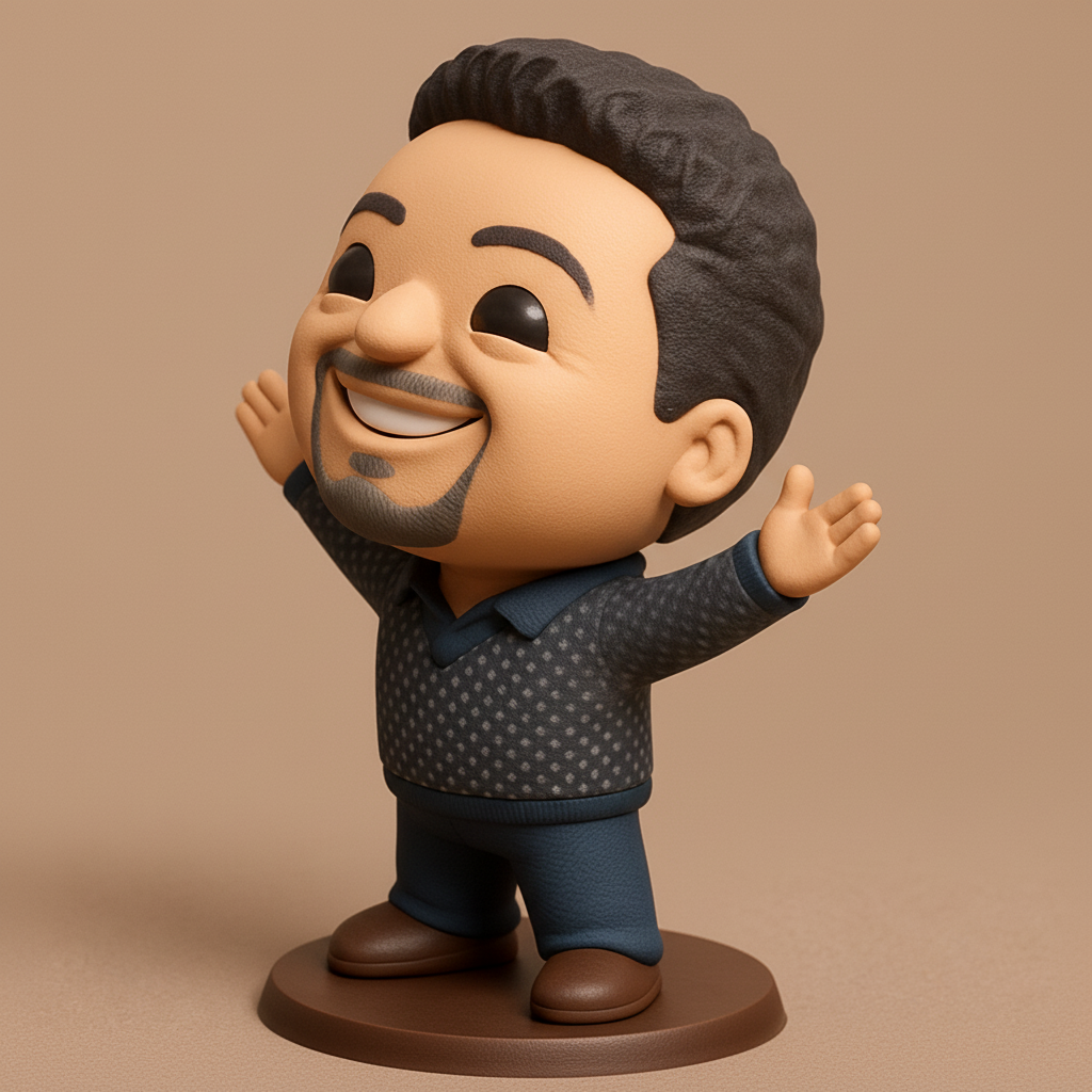 face to 3d model ai-3D portrait printing from photo_Joyful Chibi Character Figurine - Personalized Desk Decor