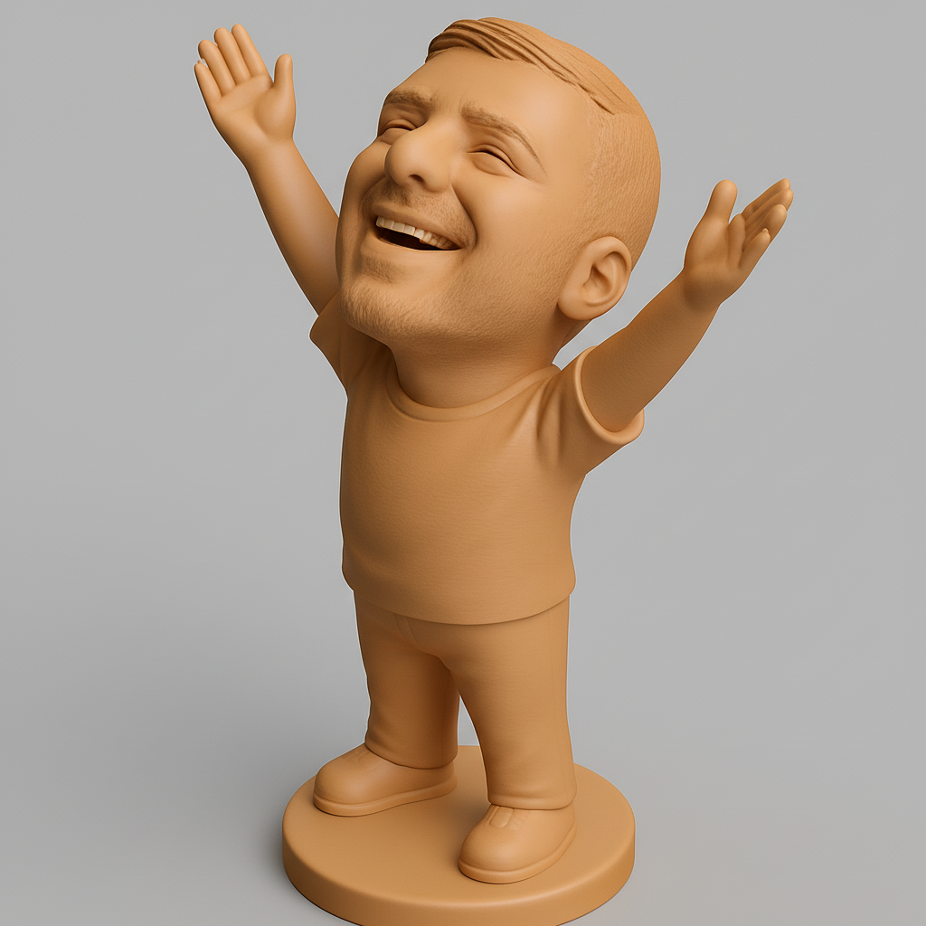 silhouette 3d printer maker-3d portrait printing_Uplifting Joy Bobblehead: Custom 3D Printed Smile!