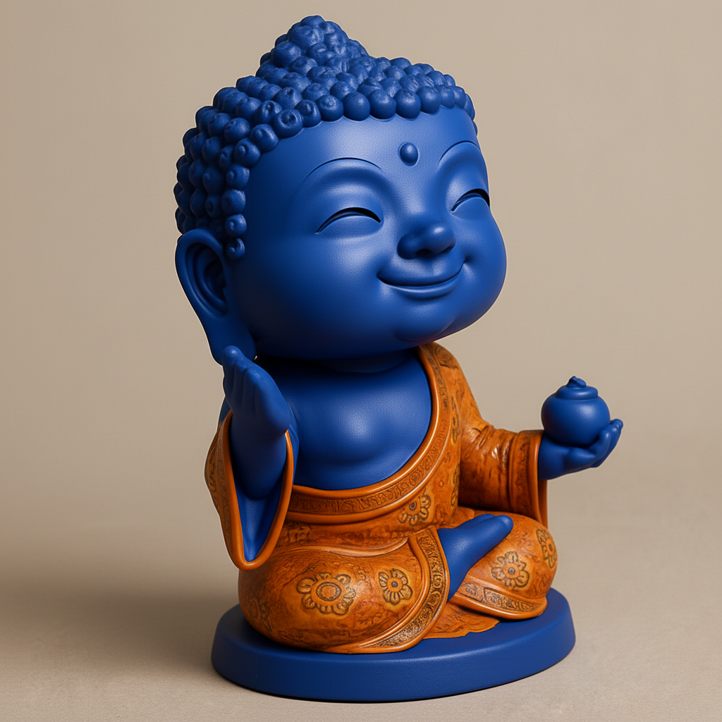 face to 3d model ai-3D portrait printing from photo_Chibi Buddha statue of the Smiling Medicine Buddha