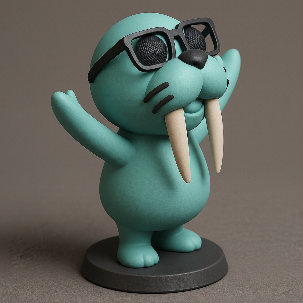 face anatomy 3d model-create 3d face model from photo_Cool Walrus Figure with Glasses