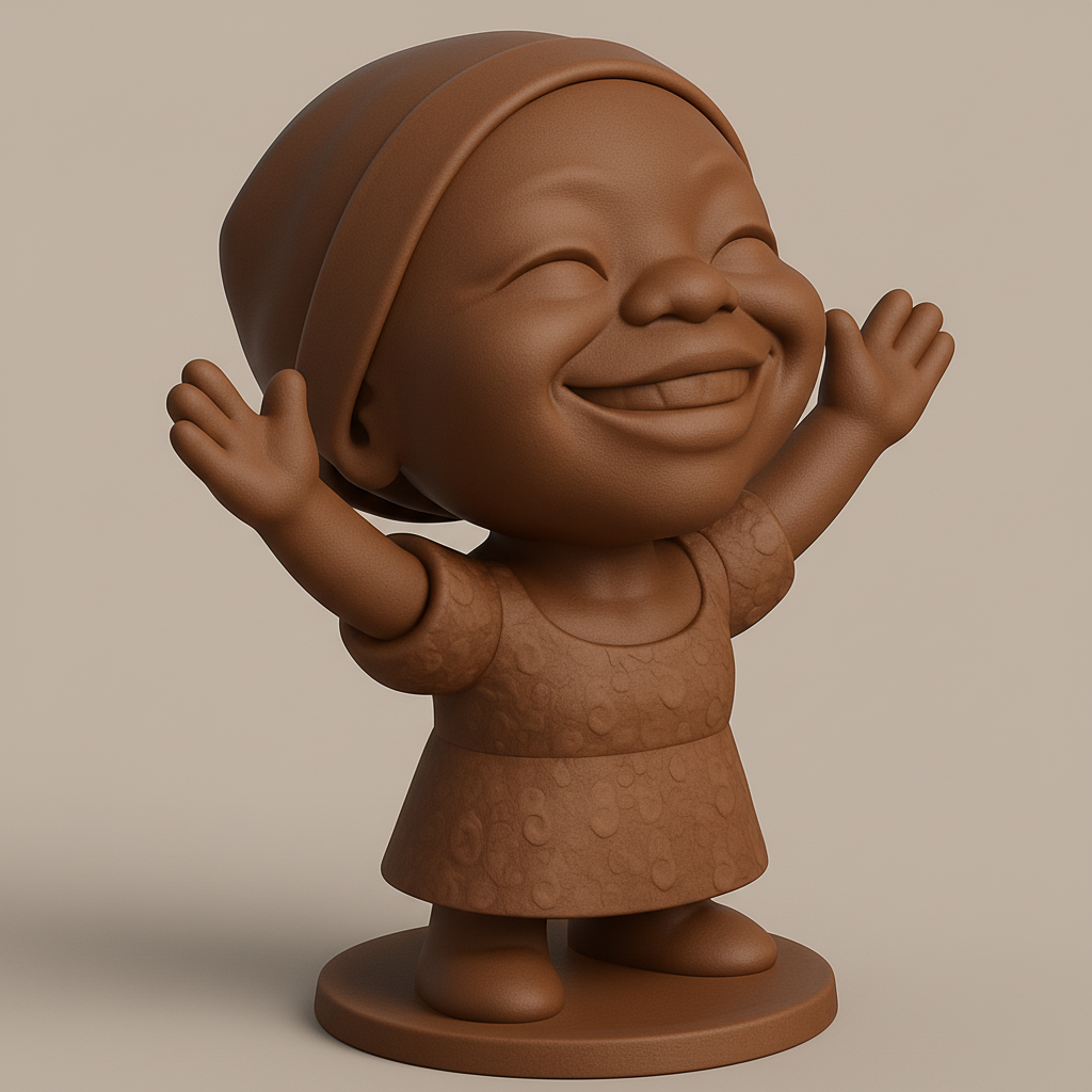 face anatomy 3d model-create 3d face model from photo_Embrace Joy: Smiling Child Figurine