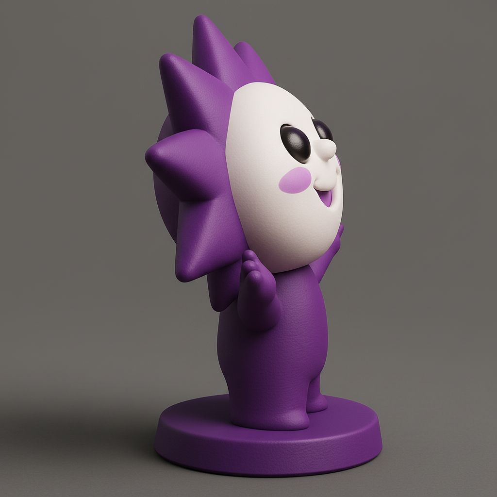 face anatomy 3d model-create 3d face model from photo_Purple Star Smile: Your Happy Desk Companion