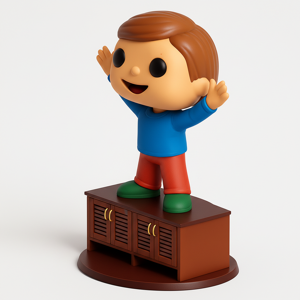 face to 3d model ai-3D portrait printing from photo_Vibrant Happy Boy Figure Desk Decor