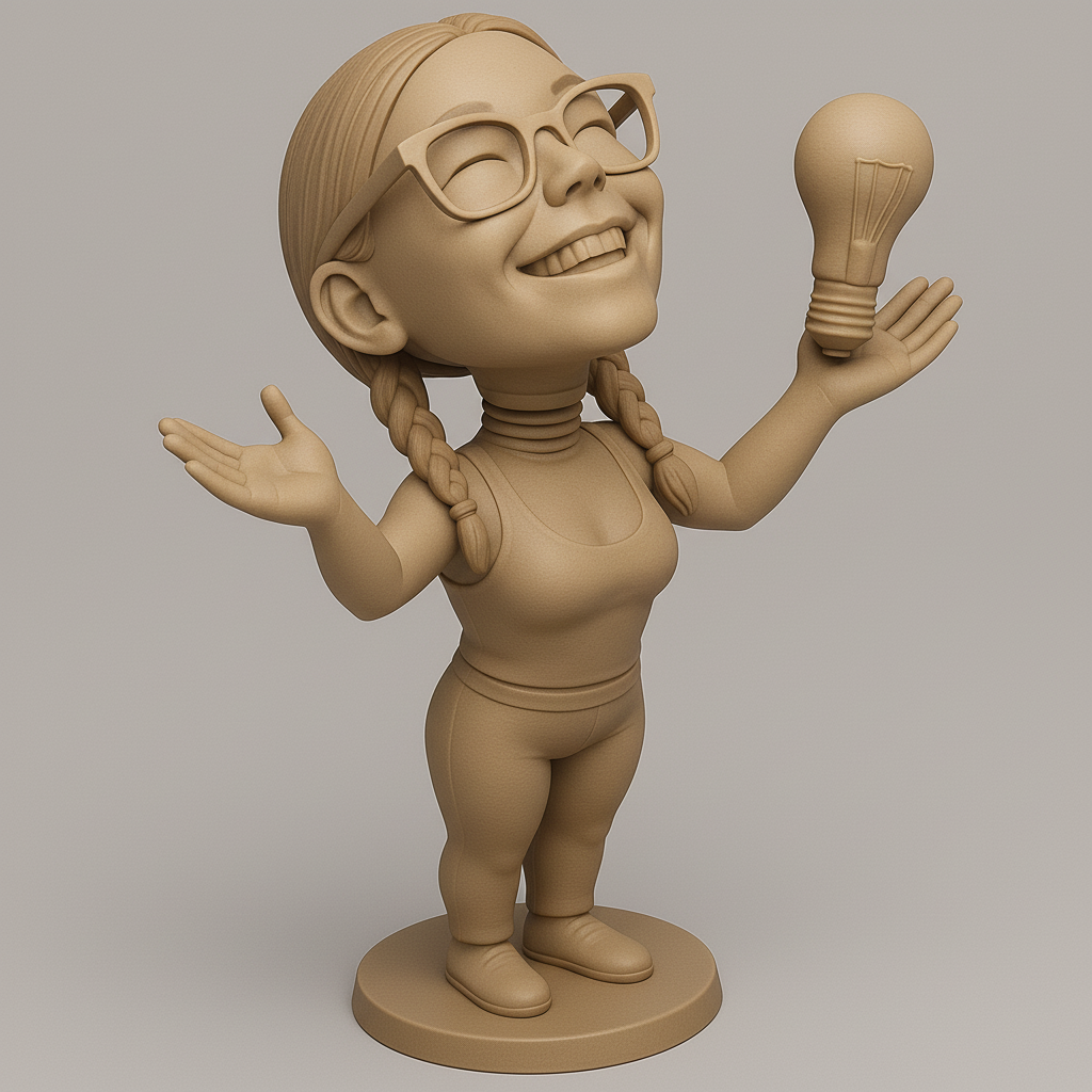 face anatomy 3d model-create 3d face model from photo_Joyful Innovator: Lightbulb Concept Model