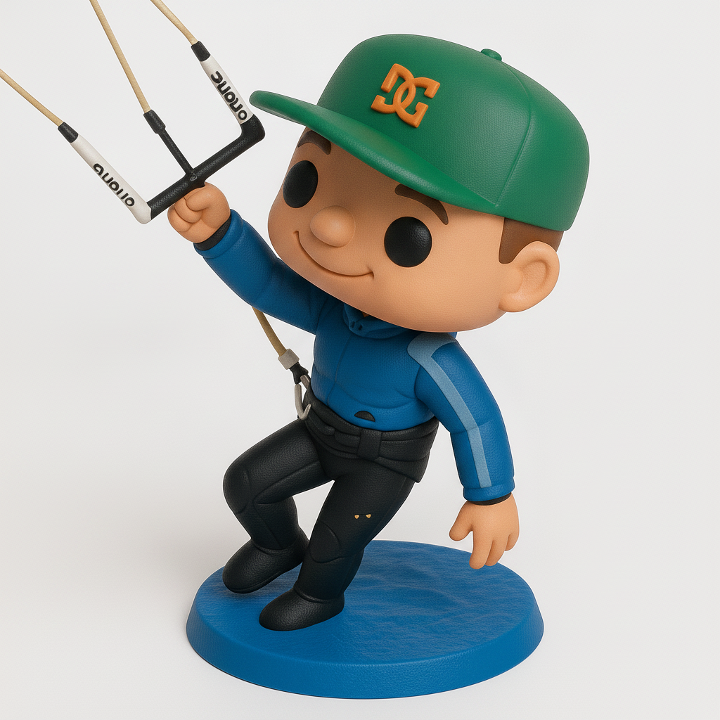 face anatomy 3d model-create 3d face model from photo_Thrilling Kitesurfer Pop-Style Figure with DC Cap