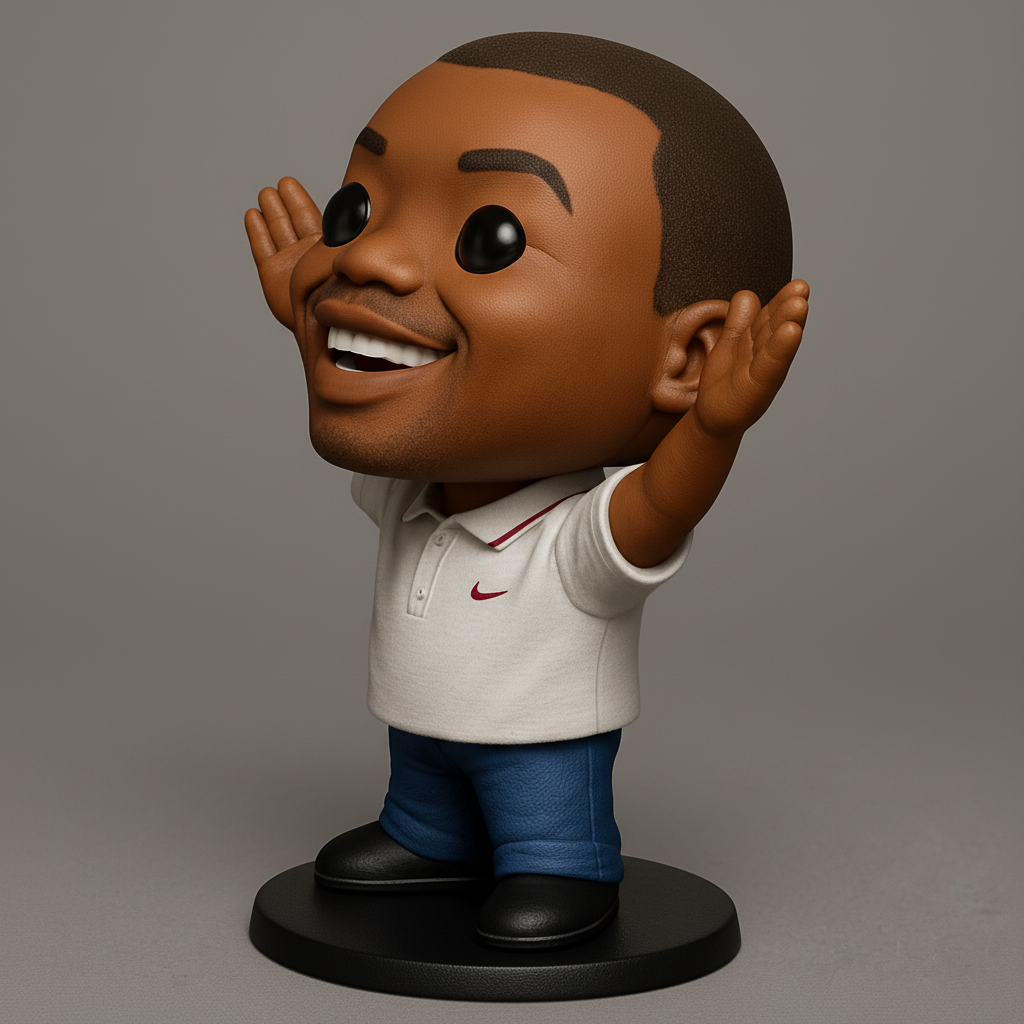 face anatomy 3d model-create 3d face model from photo_Joyful Bobblehead Style Desk Figurine