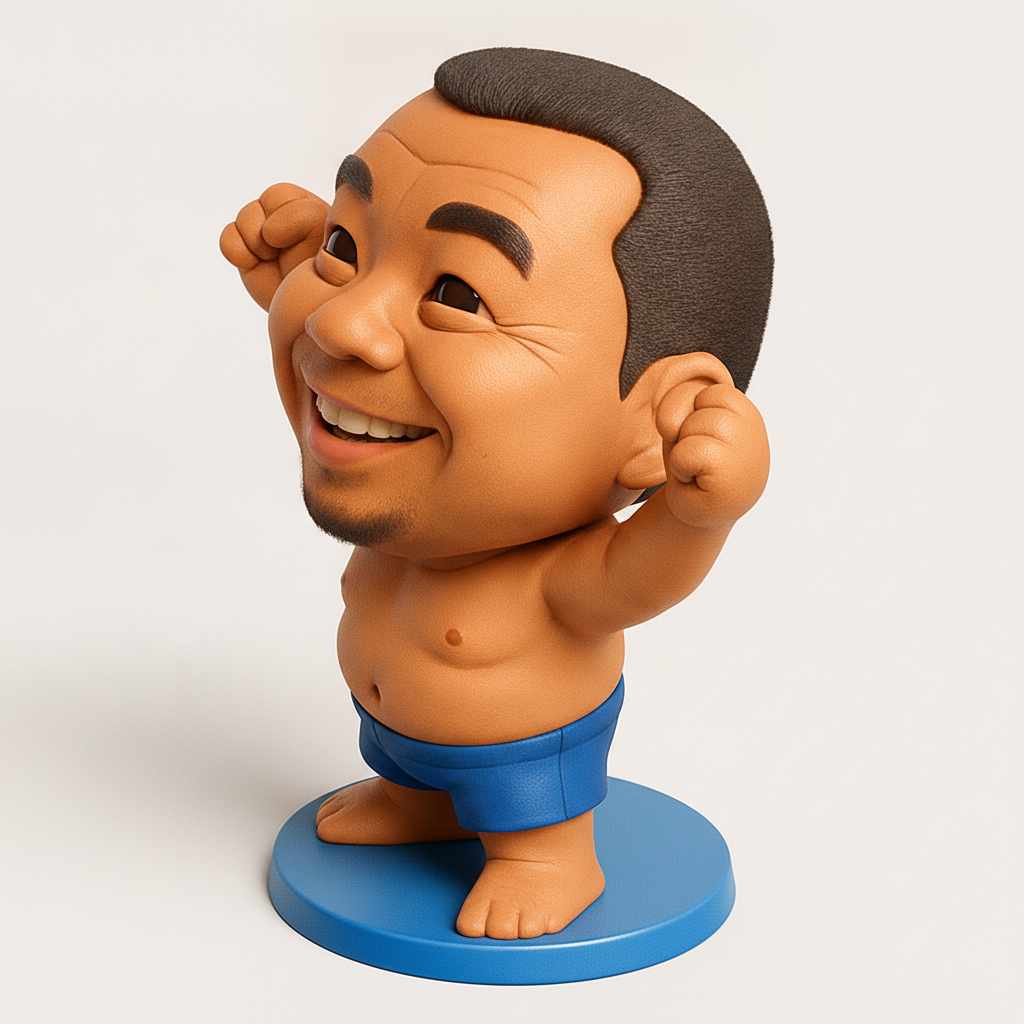 face anatomy 3d model-create 3d face model from photo_Joyful Champion Bobblehead - Print Your Own Happy Vibe!