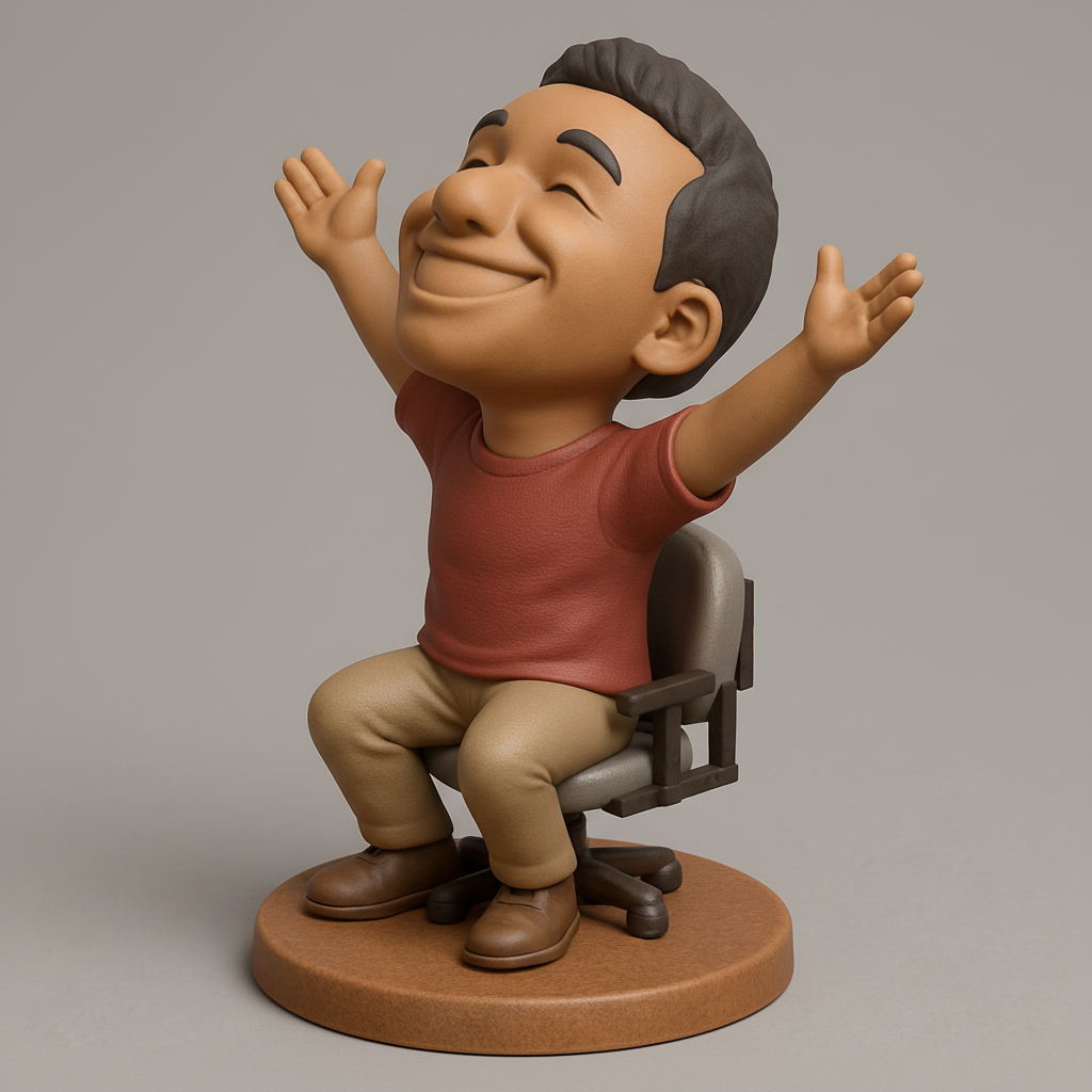 face anatomy 3d model-create 3d face model from photo_Happy Celebration Figurine on Chair