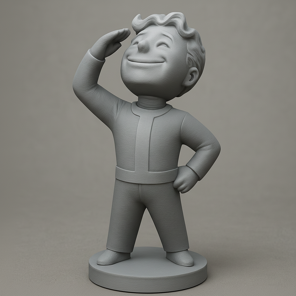 face anatomy 3d model-create 3d face model from photo_Saluting Hero Figurine for 3D Printing