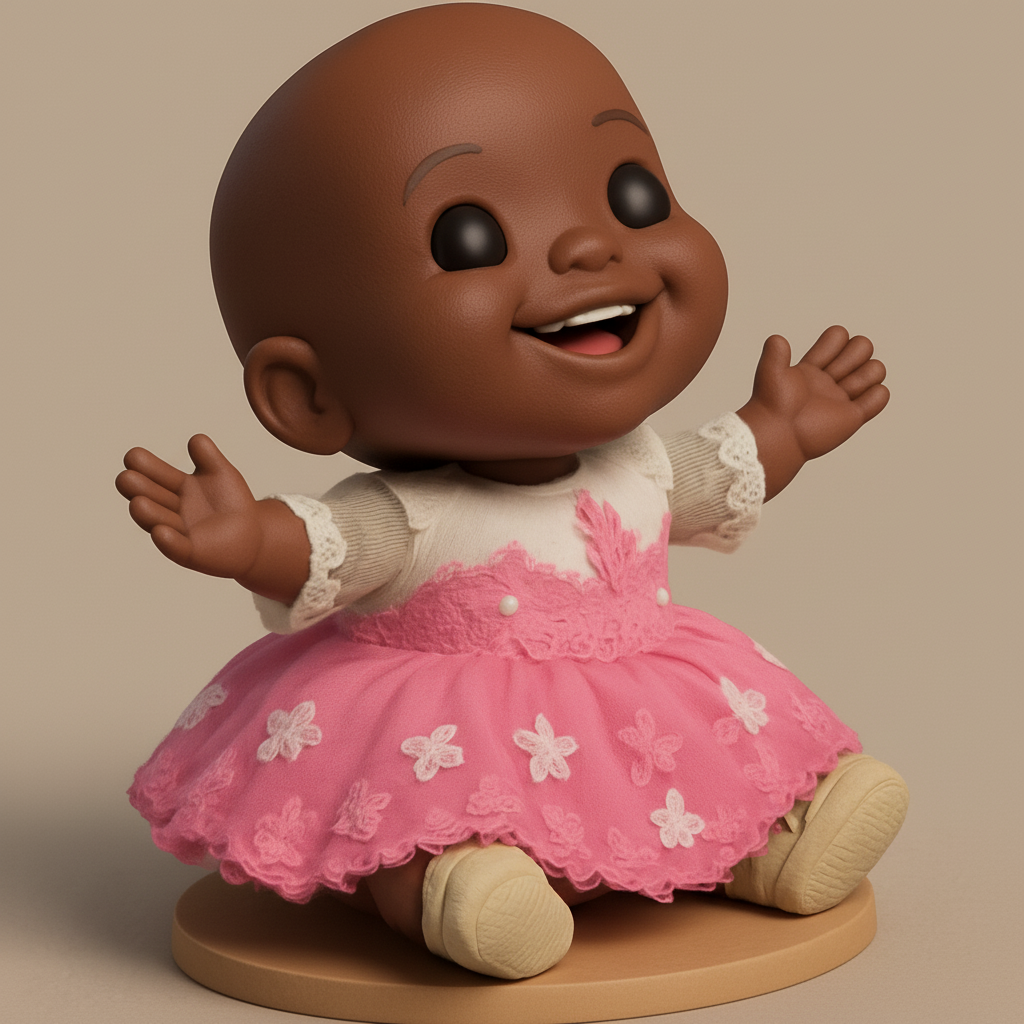 face anatomy 3d model-create 3d face model from photo_Adorable Little Darling Figurine - Spreading Smiles