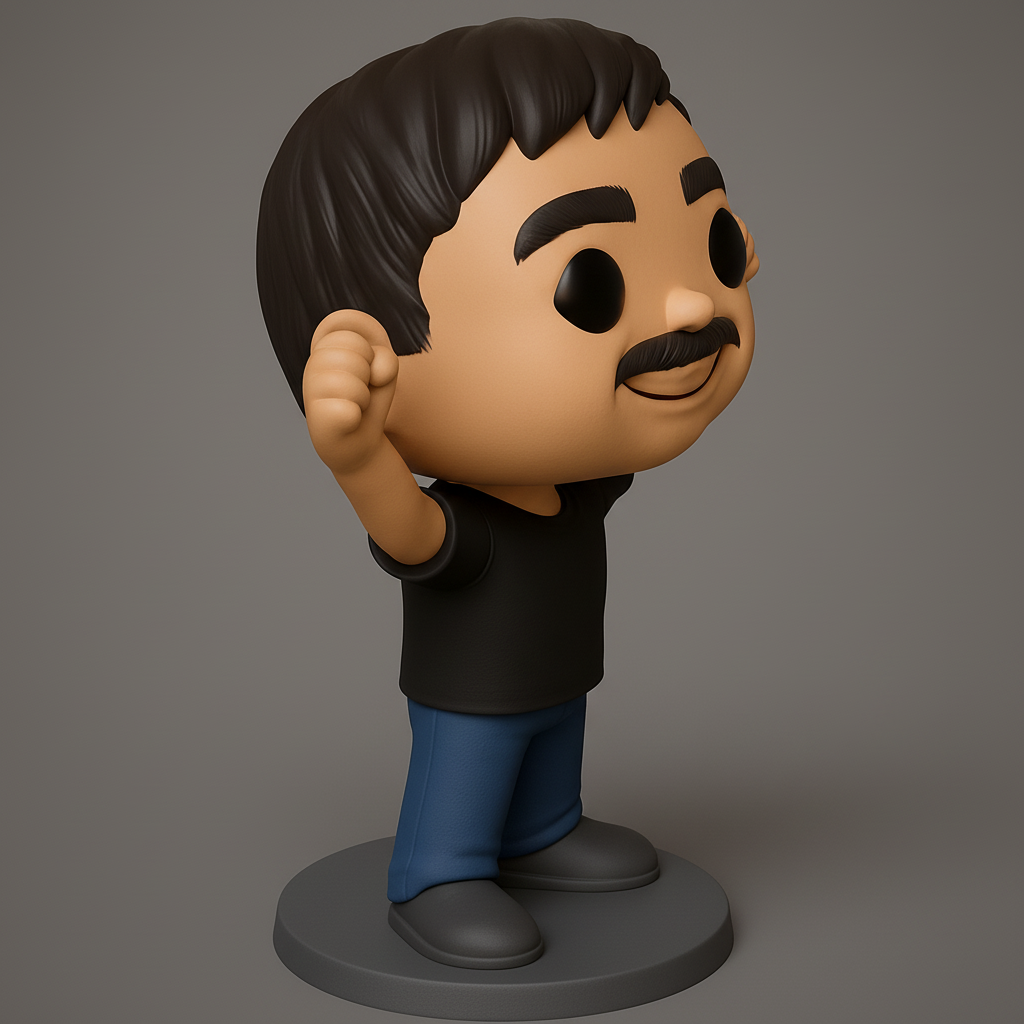 face to 3d model ai-3D portrait printing from photo_Ecstatic Pop-Style Figurine - Celebrate Success!