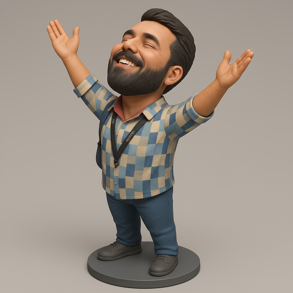 face anatomy 3d model-create 3d face model from photo_Joyful Celebrating Figure for 3D Printing