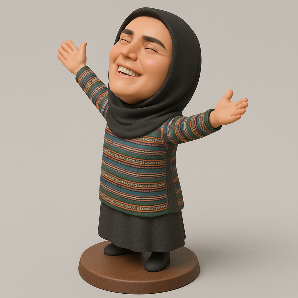 face to 3d model ai-3D portrait printing from photo_Joyful Embrace Figurine