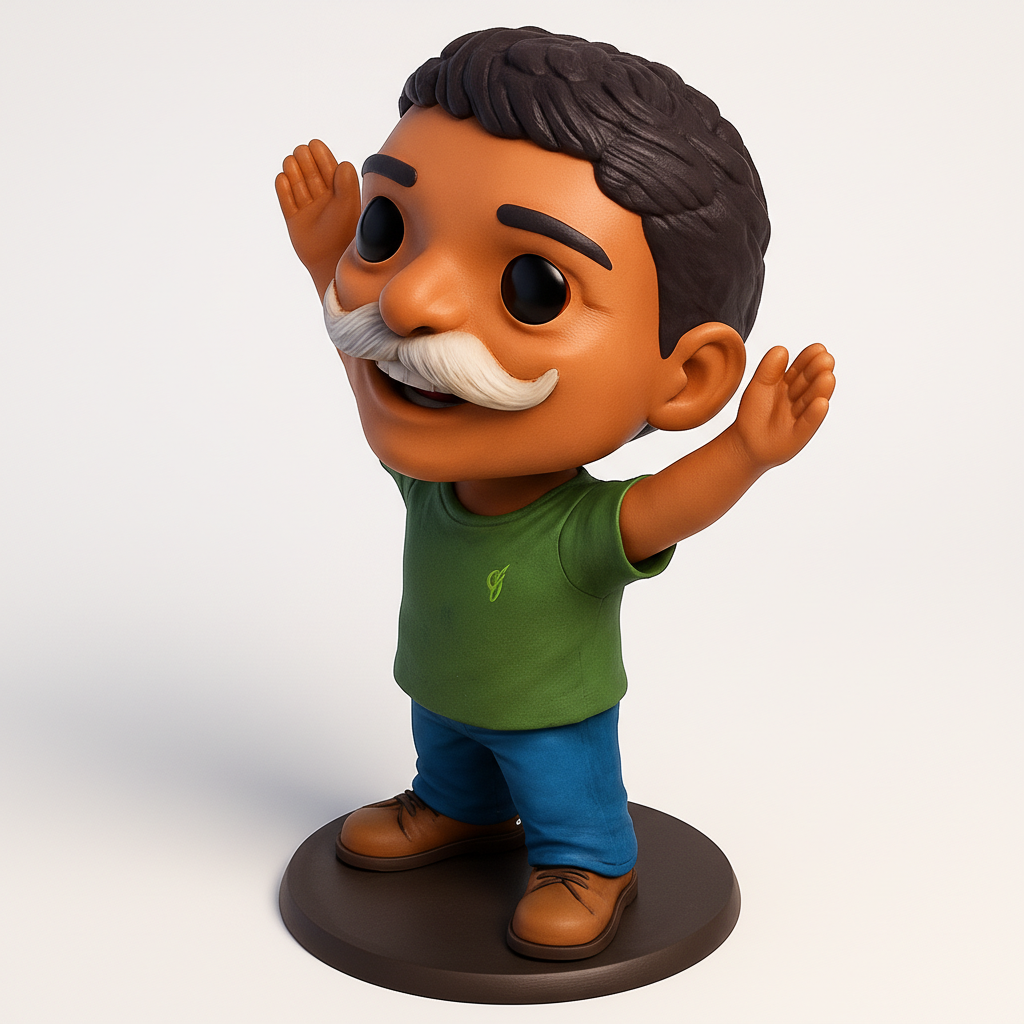 face to 3d model ai-3D portrait printing from photo_Bring Joy Home: Moustache Man Desk Companion