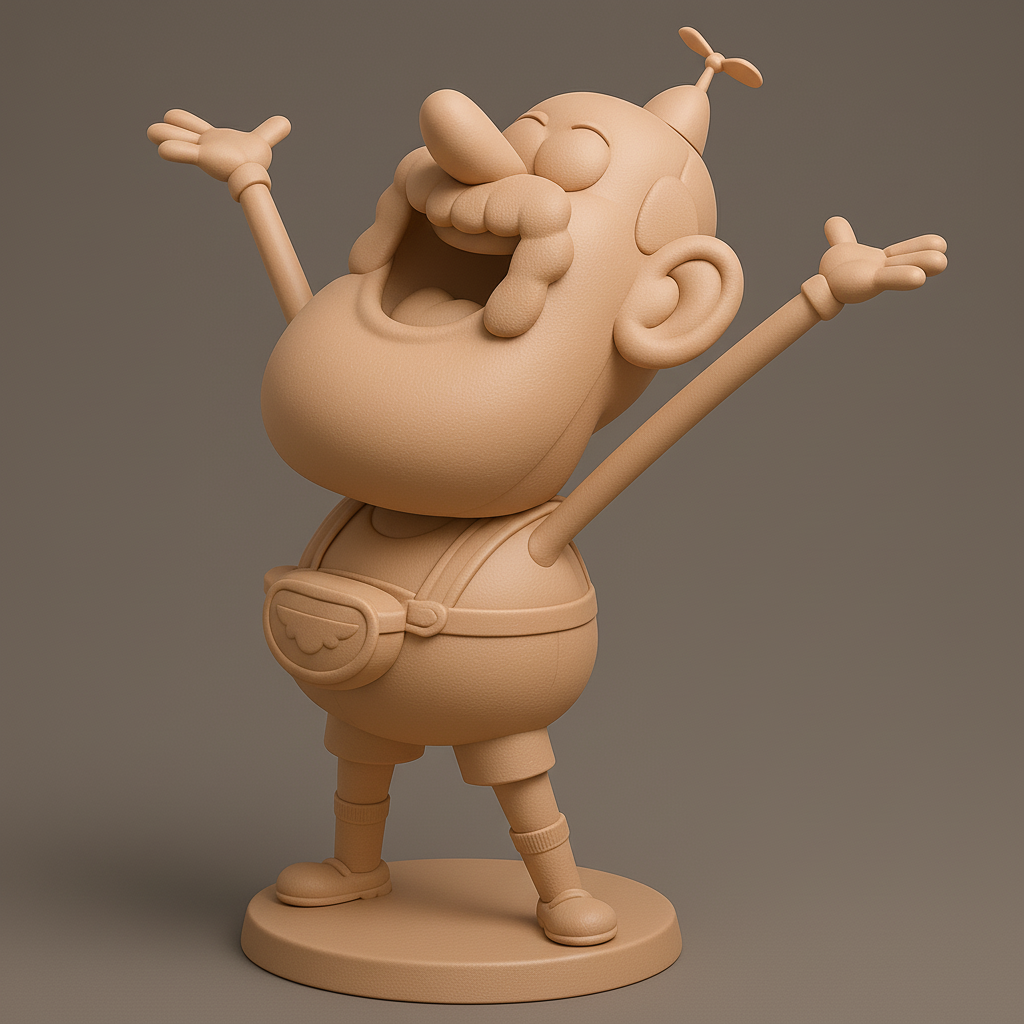 face anatomy 3d model-create 3d face model from photo_Cheerful Grandpa Figure for 3D Printing