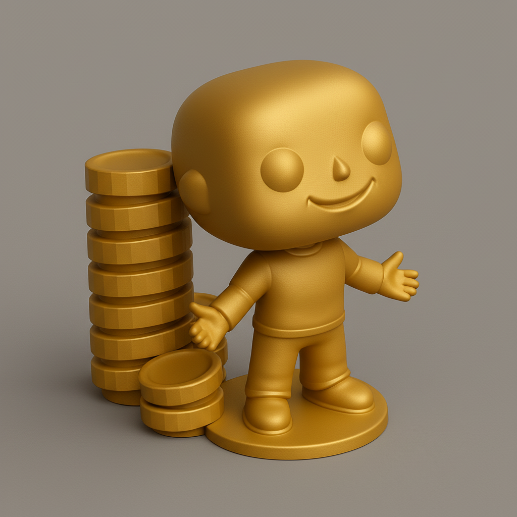 face anatomy 3d model-create 3d face model from photo_Lucky Golden Collector Figure & Coin Stack