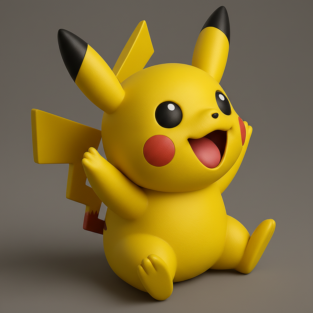 silhouette 3d printer maker-3d portrait printing_Adorable Pikachu Figurine for 3D Printing