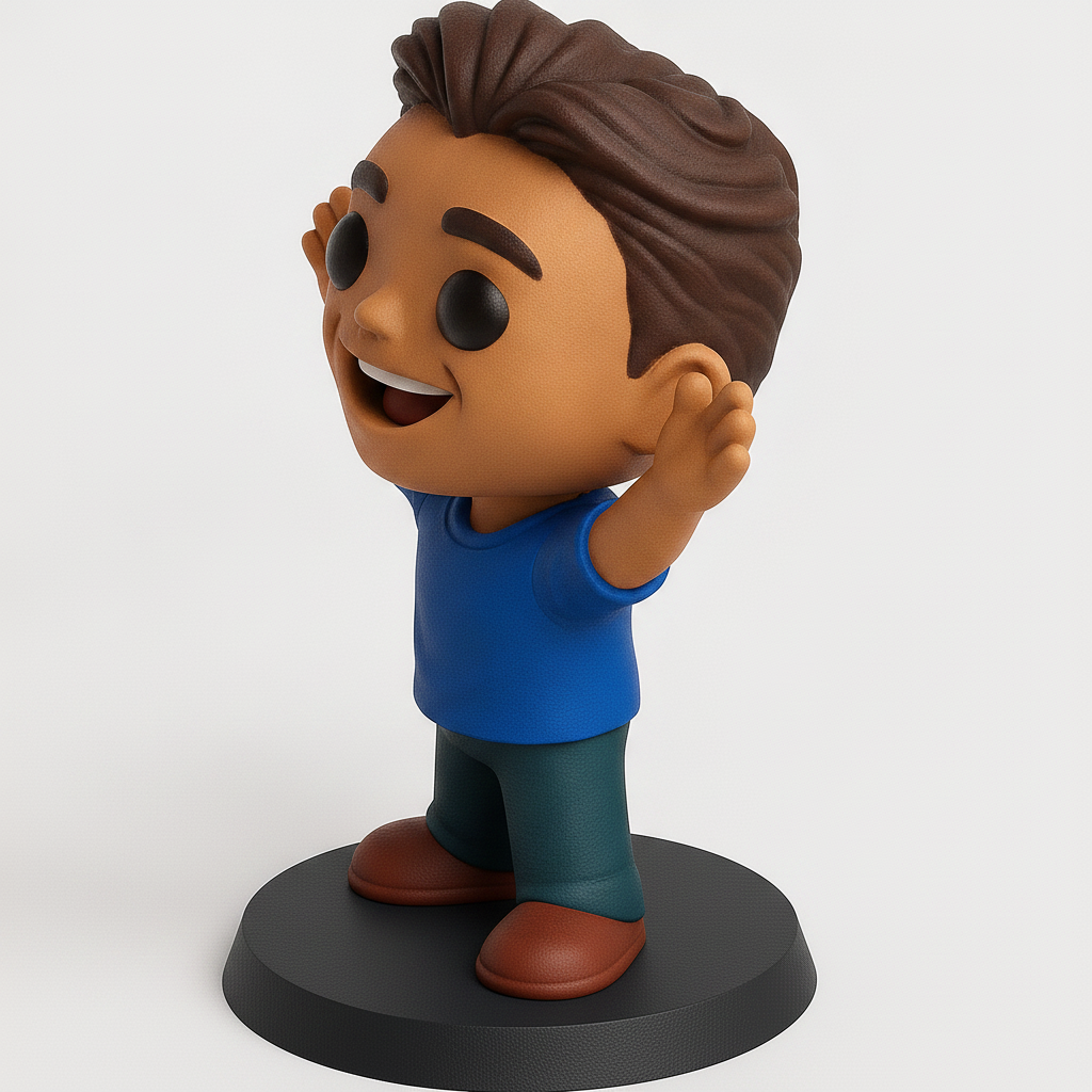 face anatomy 3d model-create 3d face model from photo_Cheerful Waving Figure: Print Your Own Happy Companion!