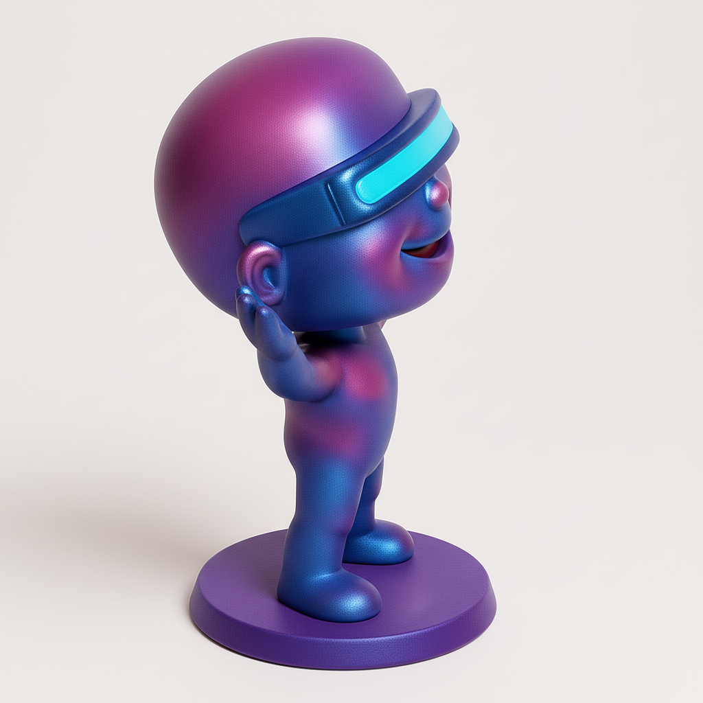 face anatomy 3d model-create 3d face model from photo_Metaverse Buddy VR Figurine - Joyful Tech Decor