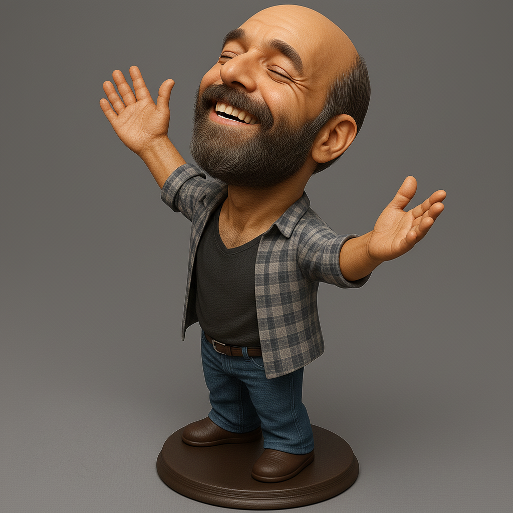 silhouette 3d printer maker-3d portrait printing_Joyful Bobblehead Figurine