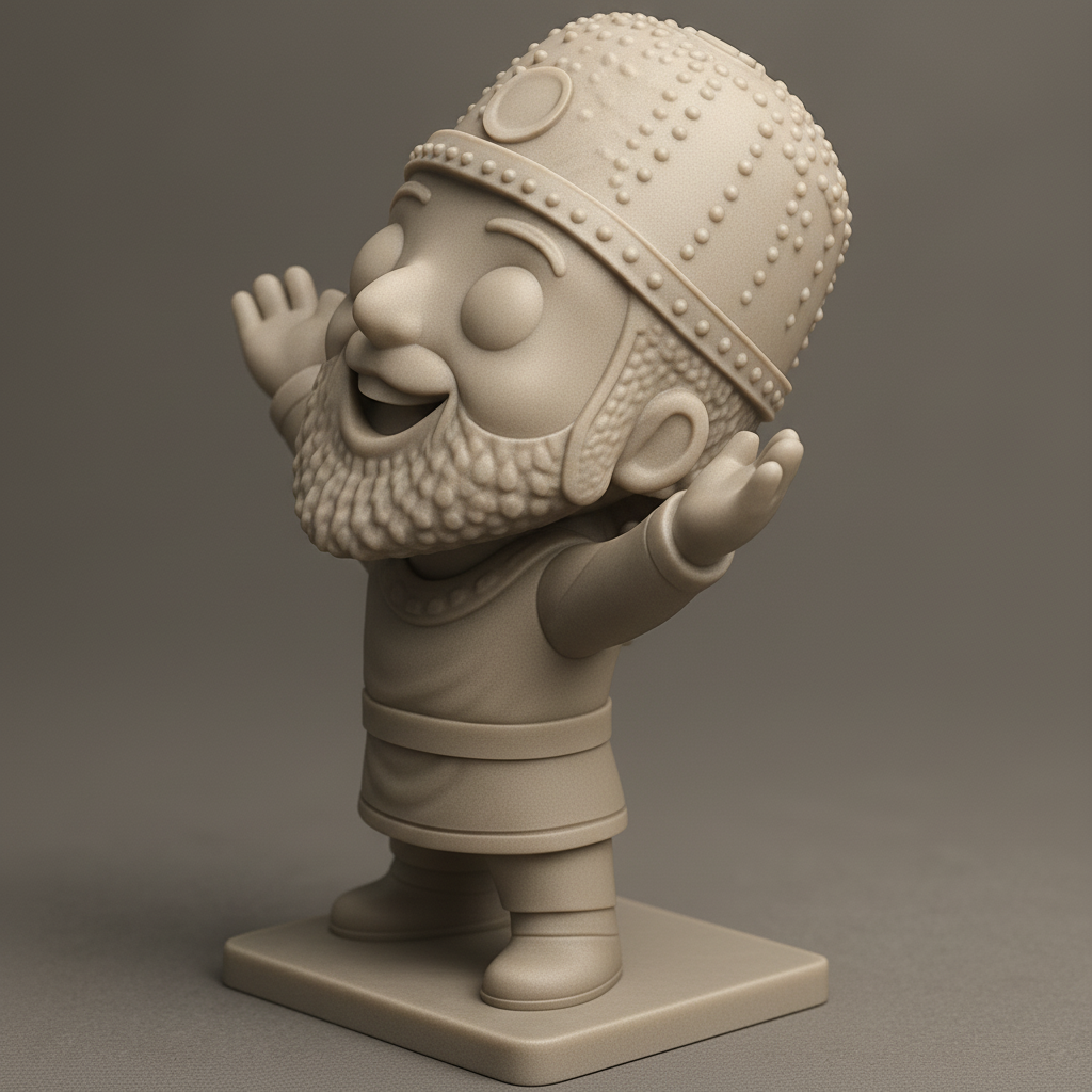 face anatomy 3d model-create 3d face model from photo_Smiling Ancient King - Print Your Own Joyful Hero!