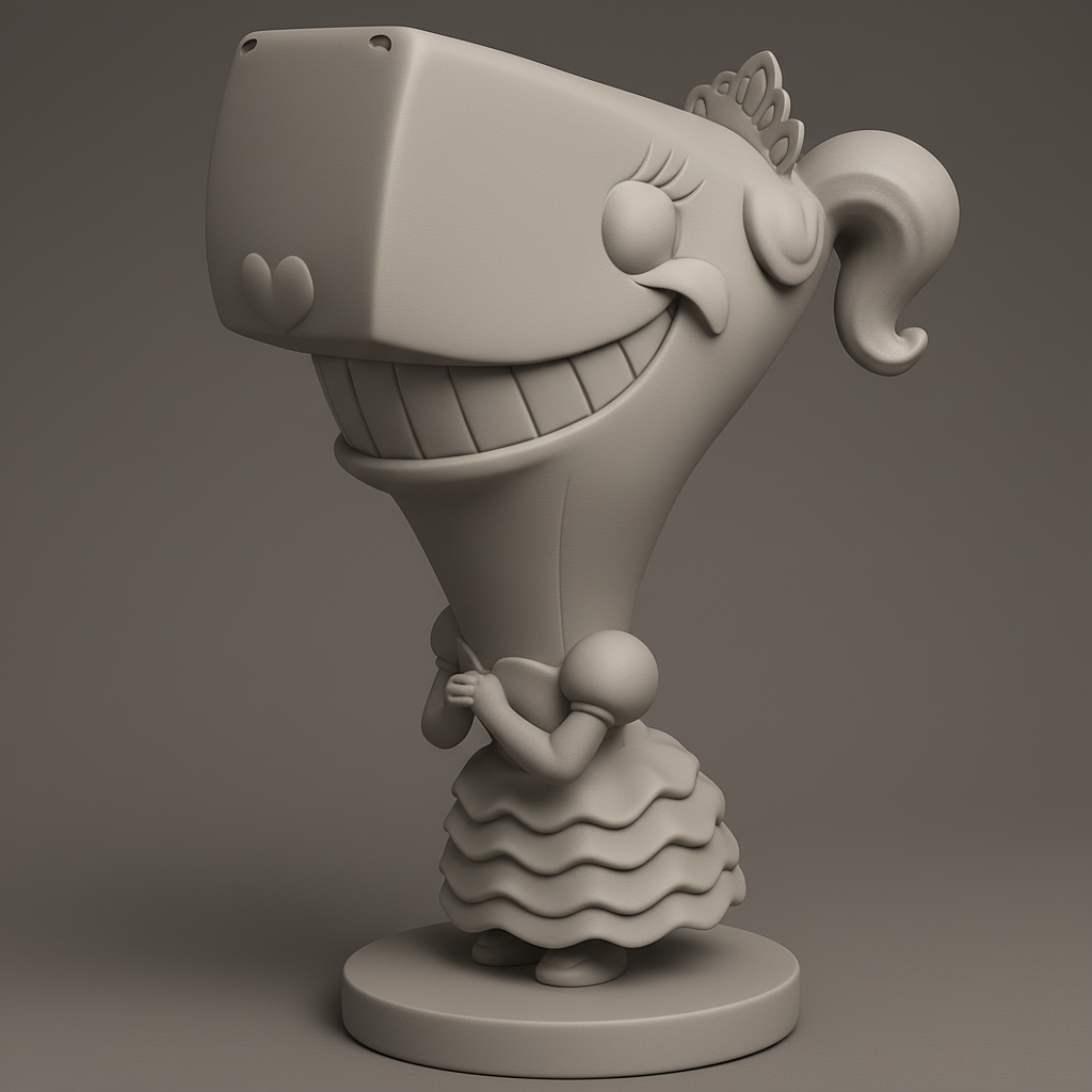 silhouette 3d printer maker-3d portrait printing_Whimsical Princess Character Bust for Fun Displays