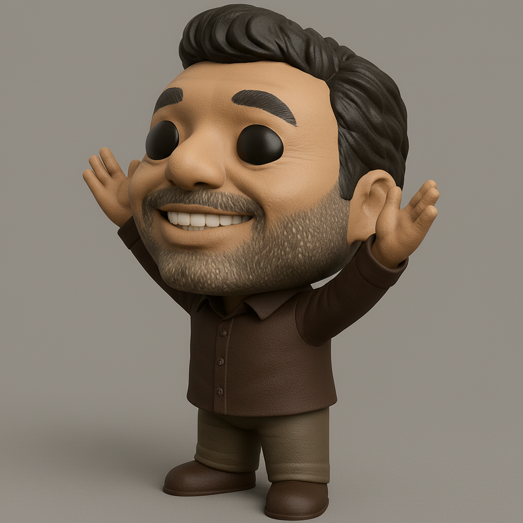face to 3d model ai-3D portrait printing from photo_Cheery Chibi Man: Your Desk's New Happiest Companion