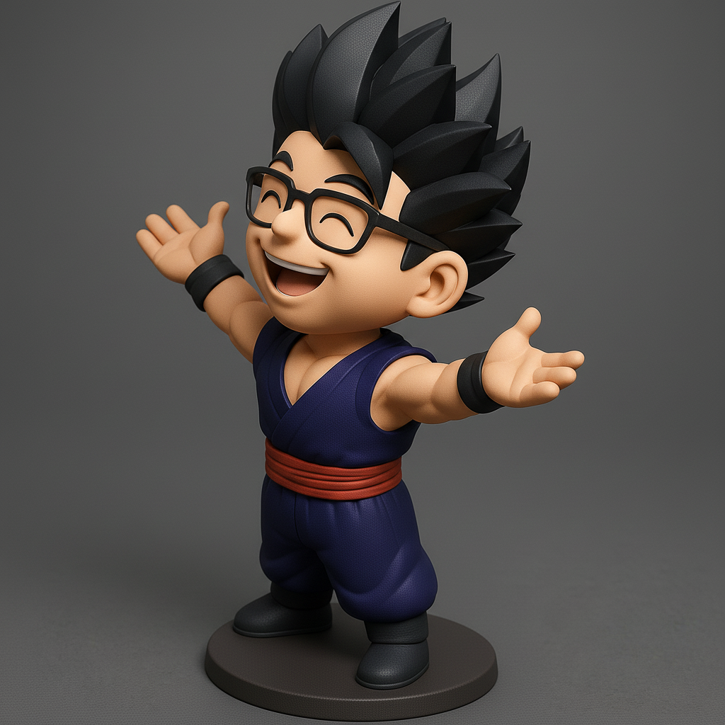 silhouette 3d printer maker-3d portrait printing_Joyful Anime Character Figurine