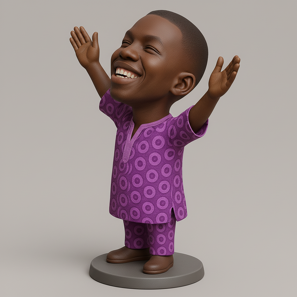 silhouette 3d printer maker-3d portrait printing_Joyful Celebrant Figurine