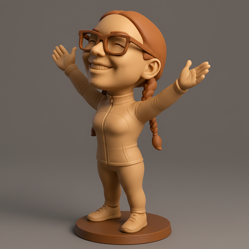 face anatomy 3d model-create 3d face model from photo_Joyful Character with Outstretched Arms