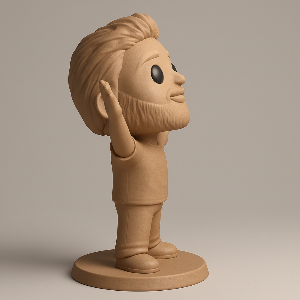 face anatomy 3d model-create 3d face model from photo_Welcoming Chibi-Style Man Figurine - Custom Collectible!