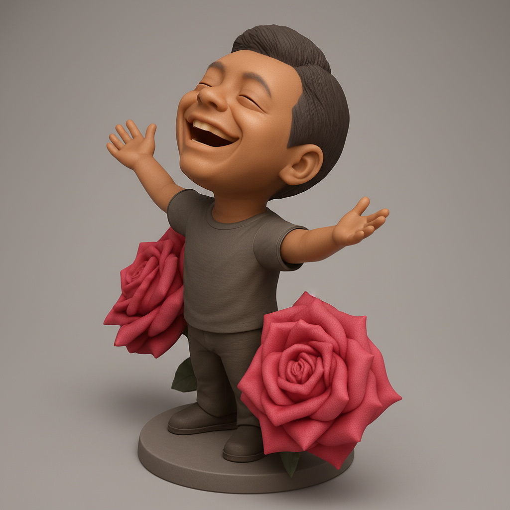 face to 3d model ai-3D portrait printing from photo_ with Roses - Celebrate Happiness